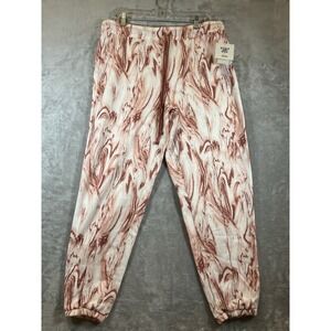 Jenni Style Not Size, Jogger Pajama Pants Marble Rose Rust Color Womens Large